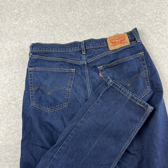 Levis 505 Jeans Mens 36x34 Blue Denim Straight Fit Dark Wash Cotton Pants EUC - Picture 4 of 12